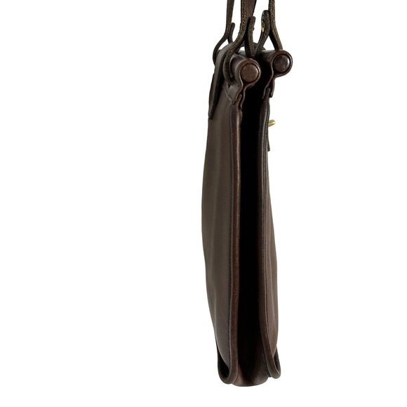 Vintage Coach WESTON Shoulder Bag Turn Lock Wood Dowls Brown Leather 9021 MEXICO - Picture 4 of 13